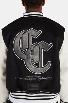 AmalfiGold Rhinestone Varsity Bomber - Black