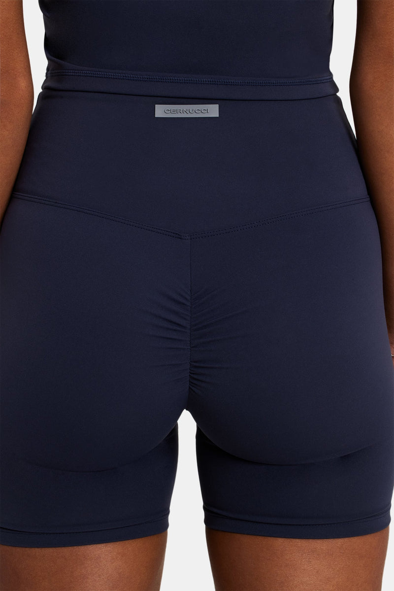 Ruched Cycling Short - Navy