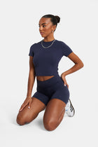 Ruched Cycling Short - Navy