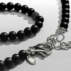 Matte Onyx Beaded Necklace (Silver)