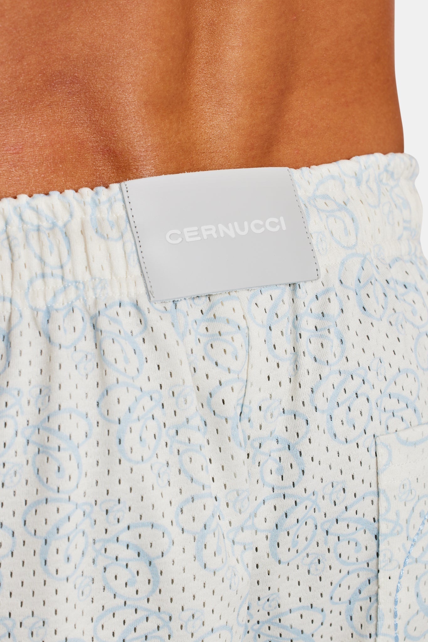 AmalfiGold Repeat Logo Mesh Short - Light Blue
