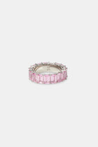 Pink CZ Baguette Tennis Ring - 6mm