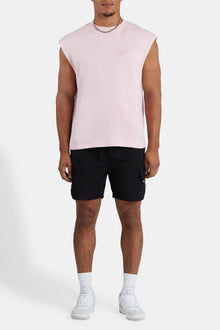 AmalfiGold International Embroidered Oversized Tank - Pink
