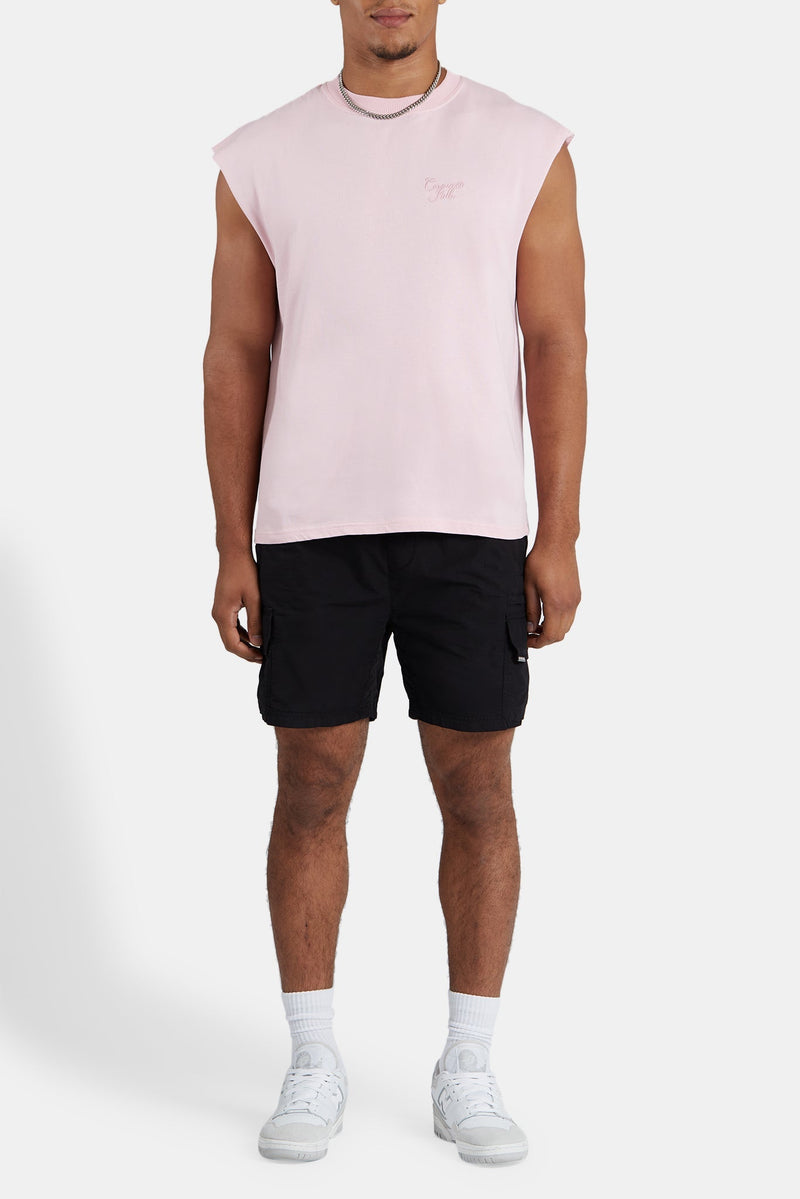 AmalfiGold International Embroidered Oversized Tank - Pink