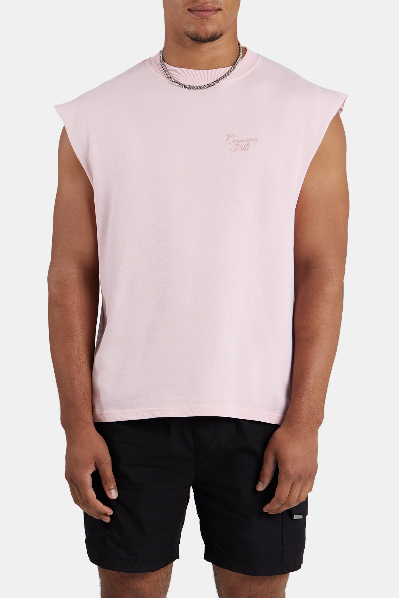 AmalfiGold International Embroidered Oversized Tank - Pink