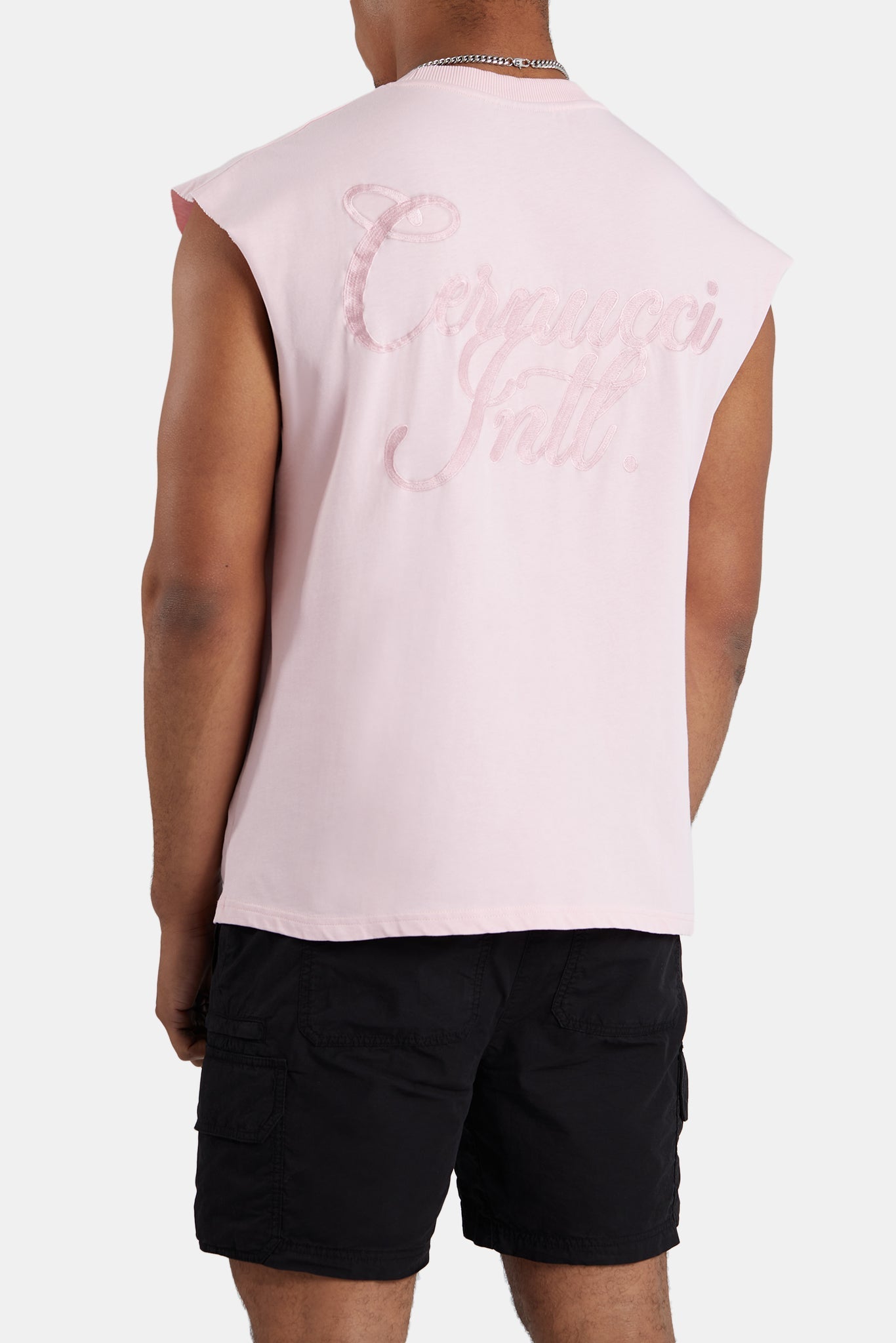 AmalfiGold International Embroidered Oversized Tank - Pink