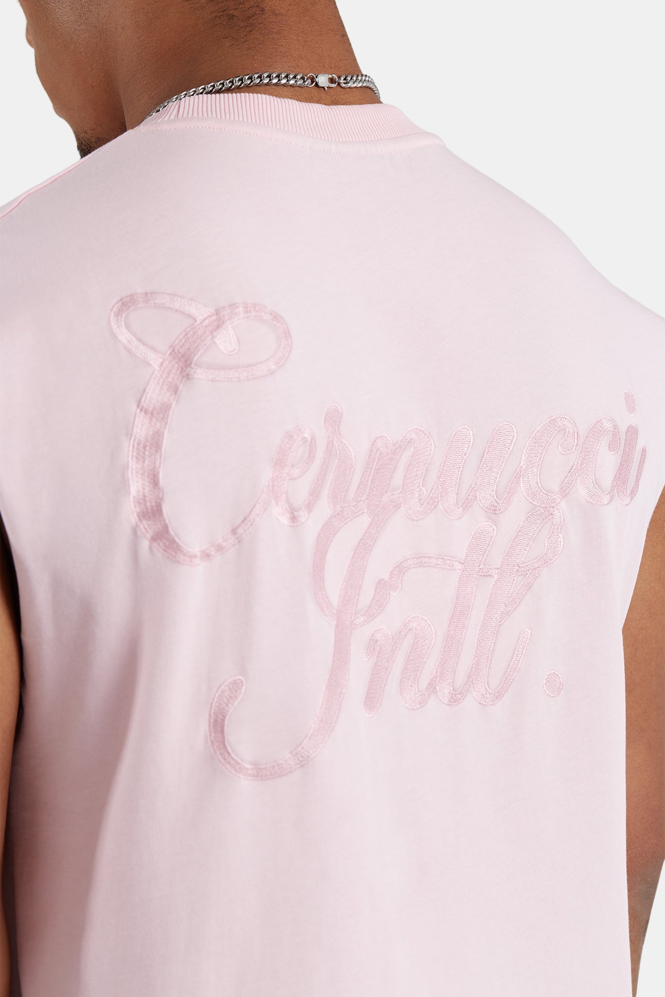 AmalfiGold International Embroidered Oversized Tank - Pink