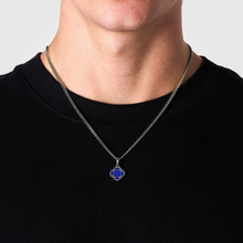 Blue Clover Stone Pendant (Silver)