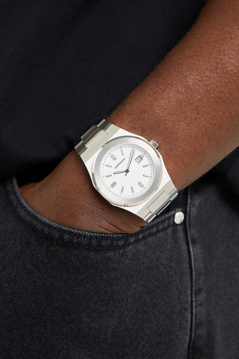 AmalfiGold Polished Watch - White