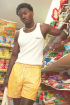 Bandana Printed Mesh Short - Orange