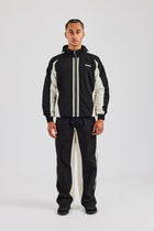 AmalfiGold Contrast Panel Nylon Tracksuit - Black