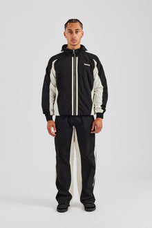 AmalfiGold Contrast Panel Nylon Tracksuit - Black