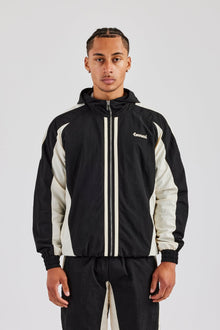 AmalfiGold Contrast Panel Nylon Track Top - Black
