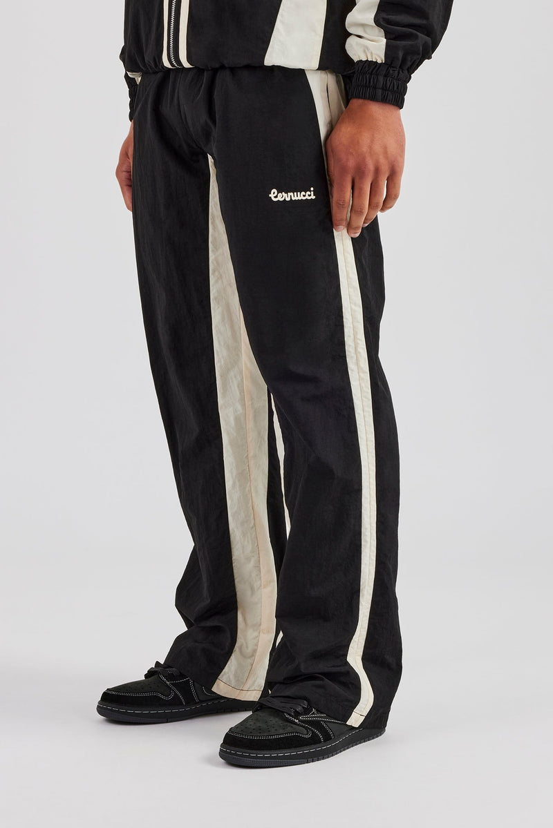 AmalfiGold Contrast Panel Nylon Track Pant - Black