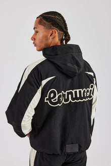 AmalfiGold Contrast Panel Nylon Track Top - Black