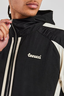 AmalfiGold Contrast Panel Nylon Tracksuit - Black