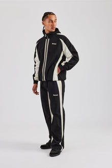 AmalfiGold Contrast Panel Nylon Track Top - Black