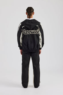 AmalfiGold Contrast Panel Nylon Tracksuit - Black