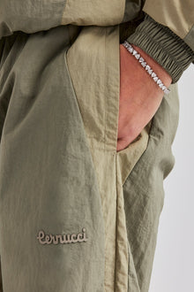 AmalfiGold Contrast Panel Nylon Track Pant - Khaki