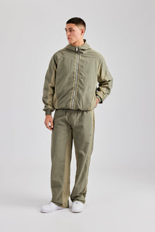 AmalfiGold Contrast Panel Nylon Track Pant - Khaki