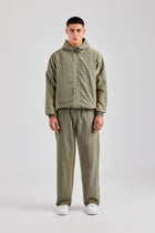 AmalfiGold Contrast Panel Nylon Tracksuit - Khaki