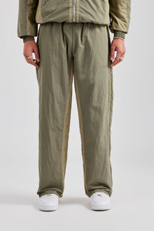 AmalfiGold Contrast Panel Nylon Track Pant - Khaki
