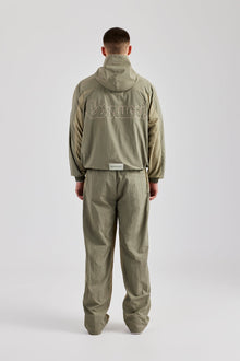 AmalfiGold Contrast Panel Nylon Tracksuit - Khaki