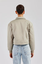 Nylon Pocket Padded Harrington Jacket - Sage