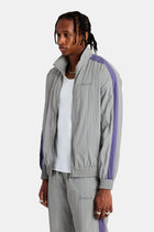 AmalfiGold Panelled Nylon Track Jacket - Charcoal