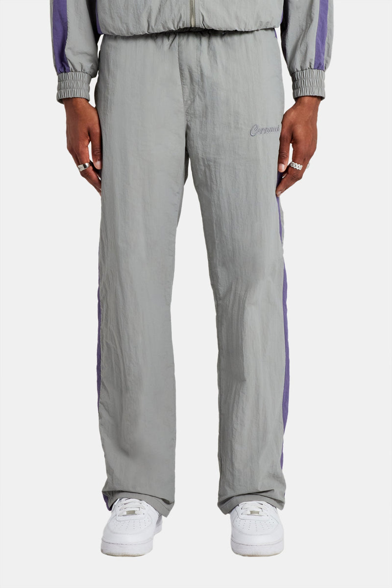 AmalfiGold Panelled Nylon Straight Leg Trouser - Charcoal