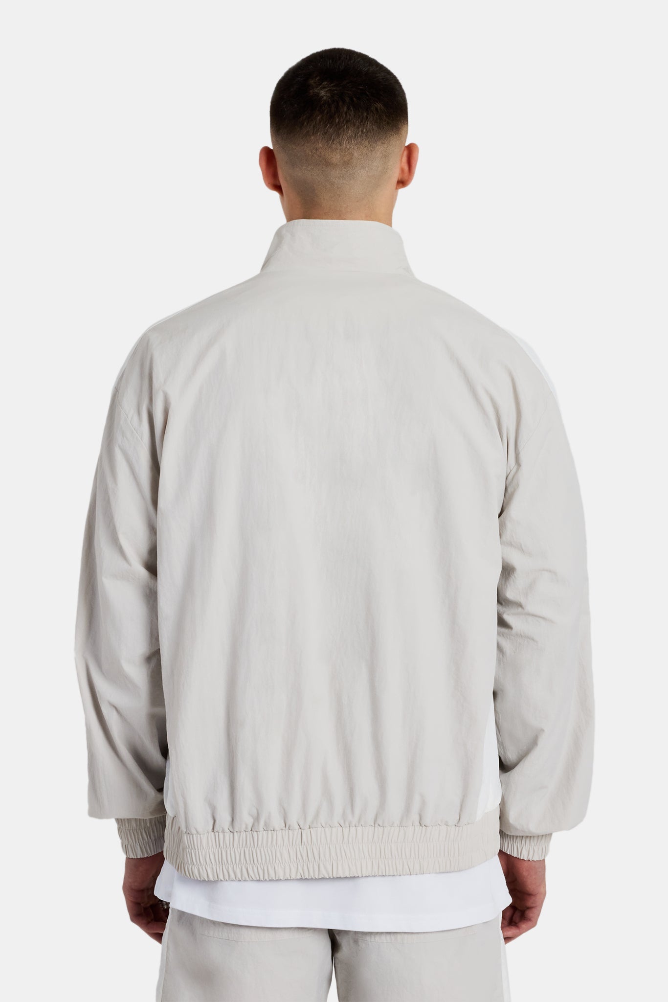 AmalfiGold Panelled Nylon Track Jacket - Stone