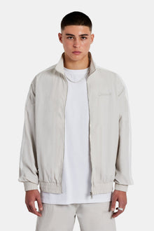 AmalfiGold Panelled Nylon Track Jacket - Stone