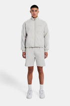 AmalfiGold Panelled Nylon Track Jacket & Short Set - Stone