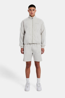 AmalfiGold Panelled Nylon Track Jacket & Short Set - Stone