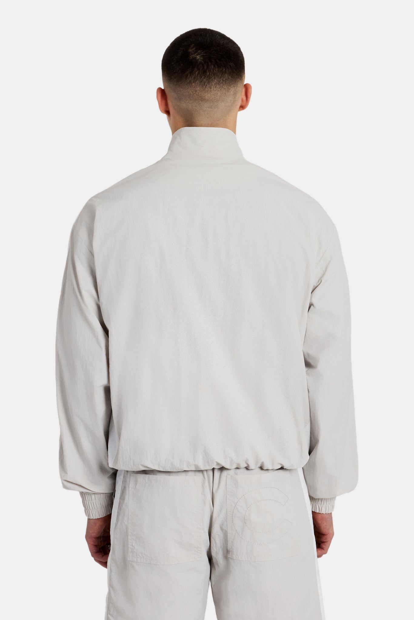AmalfiGold Panelled Nylon Track Jacket & Short Set - Stone