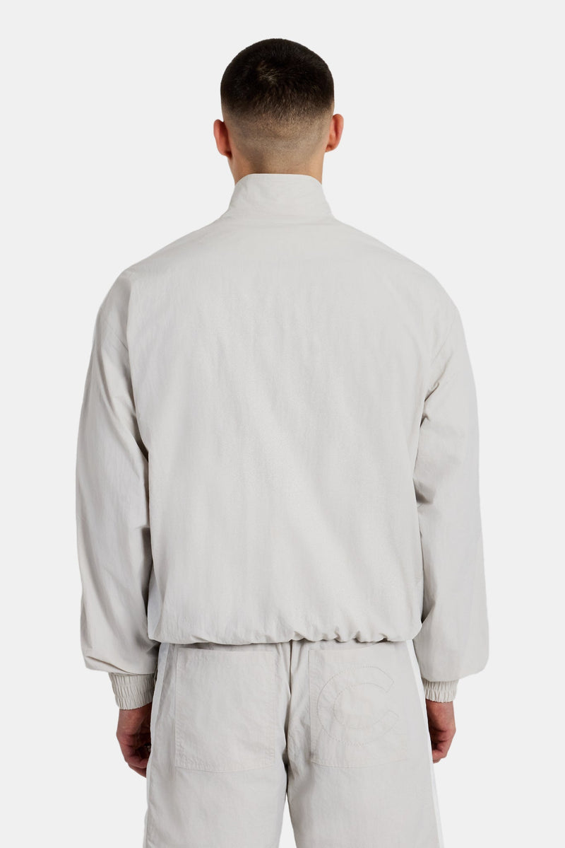 AmalfiGold Panelled Nylon Track Jacket & Short Set - Stone