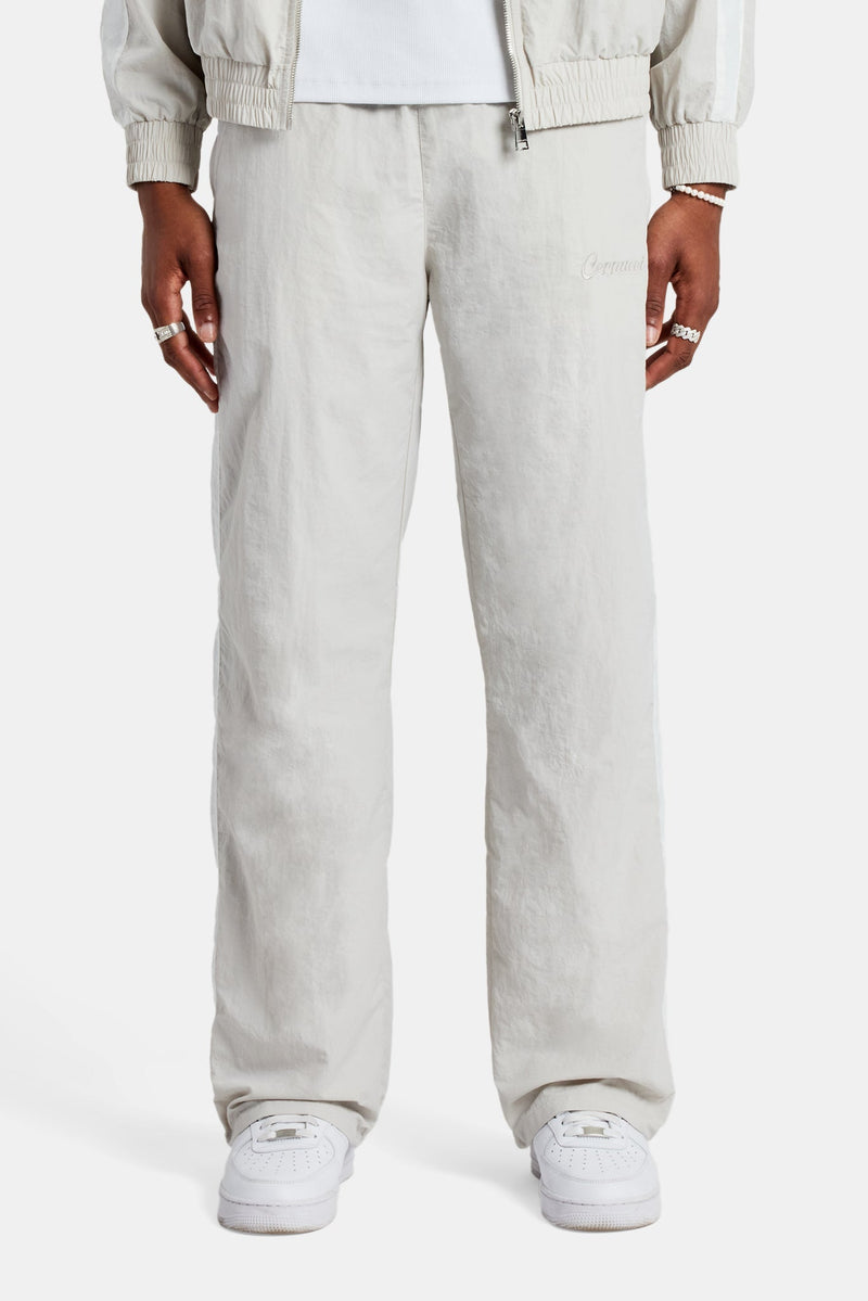 AmalfiGold Panelled Nylon Straight Leg Trouser - Stone