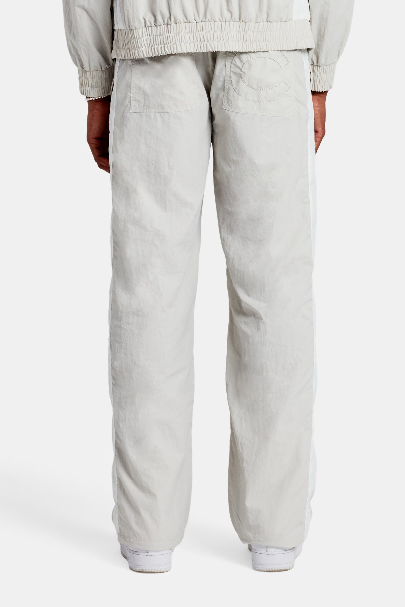 AmalfiGold Panelled Nylon Straight Leg Trouser - Stone