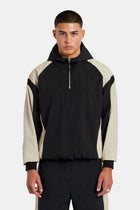 Nylon Hooded Track Jacket - Black