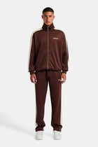 Contrast Panel Tracksuit - Chocolate