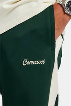 Contrast Panel Track Pant - Forest