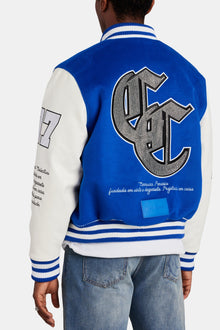 Limited Edition AmalfiGold Rhinestone Varsity Bomber - Cobalt