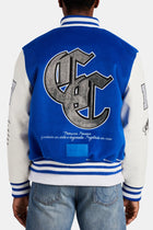 Limited Edition AmalfiGold Rhinestone Varsity Bomber - Cobalt
