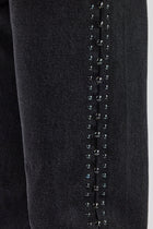 Stacked Leg Studded Denim Jean