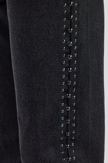 Stacked Leg Studded Denim Jean