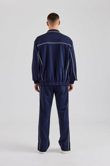 Piping Zip Through Tracksuit - Navy