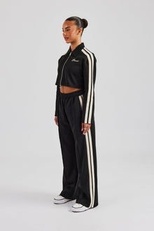 Cropped Harrington Taping Tracksuit - Black