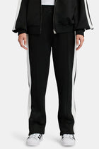 AmalfiGold Embroidered Varsity Track Pant - Black