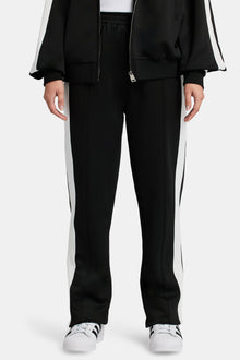 AmalfiGold Embroidered Varsity Track Pant - Black