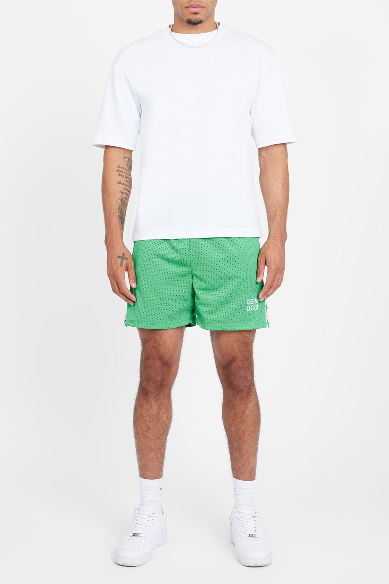 AmalfiGold Text Mesh Short - Green
